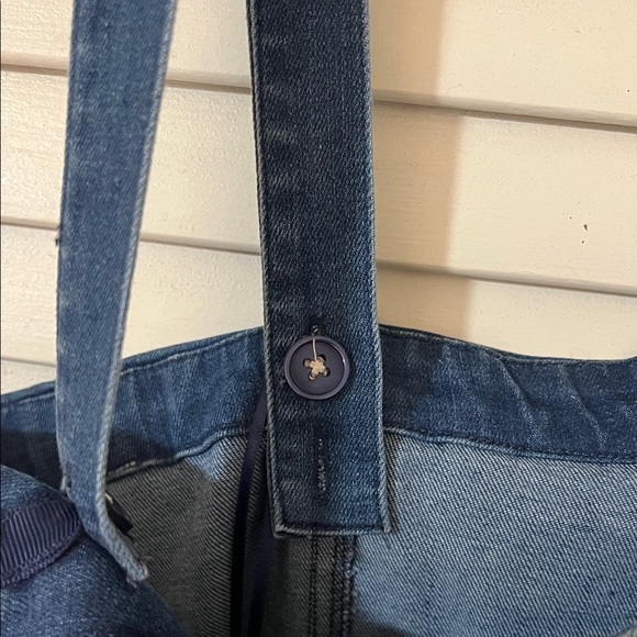 Denim Blue Women's Dress with Rosette - Picture 4 of 5